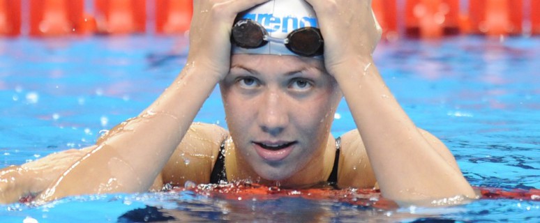 Russia's Anastasia Zueva gestures after